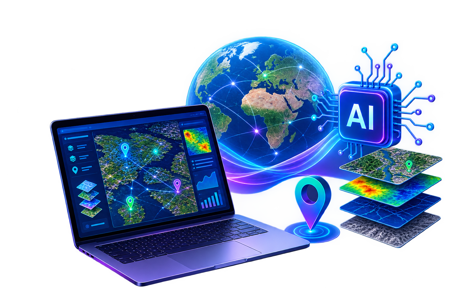 Modern AI automation and digital workflow visual