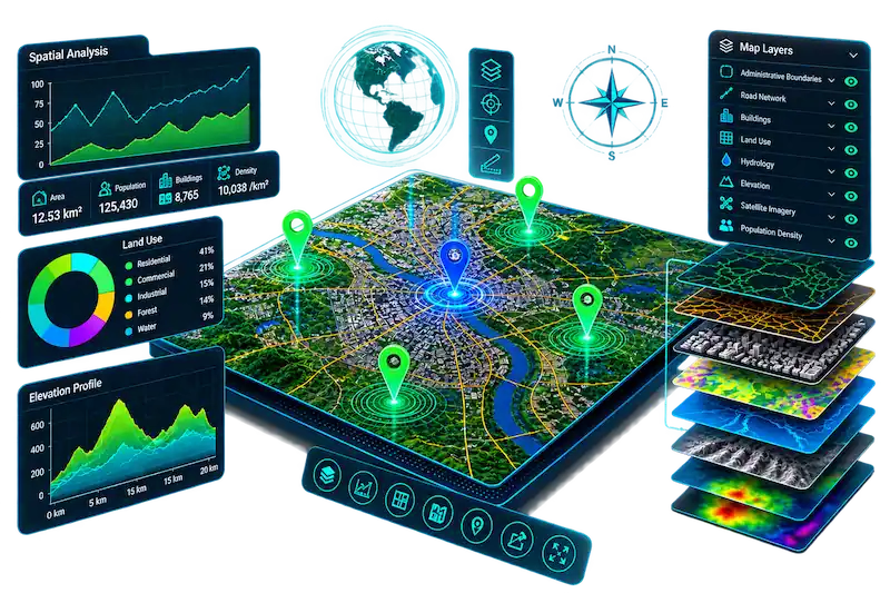 Interactive GIS maps and location analysis for businesses