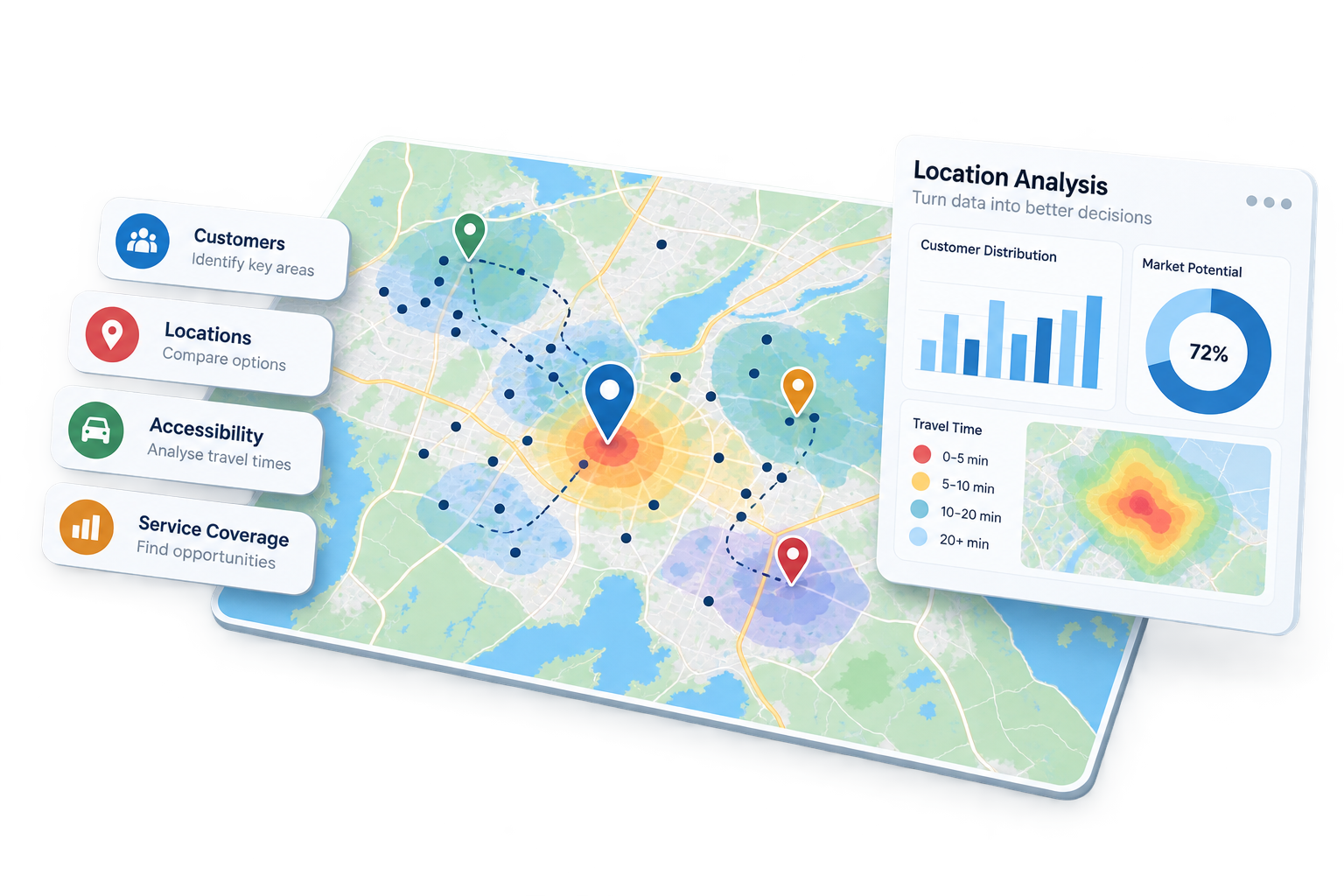 GIS location analysis and business mapping visual