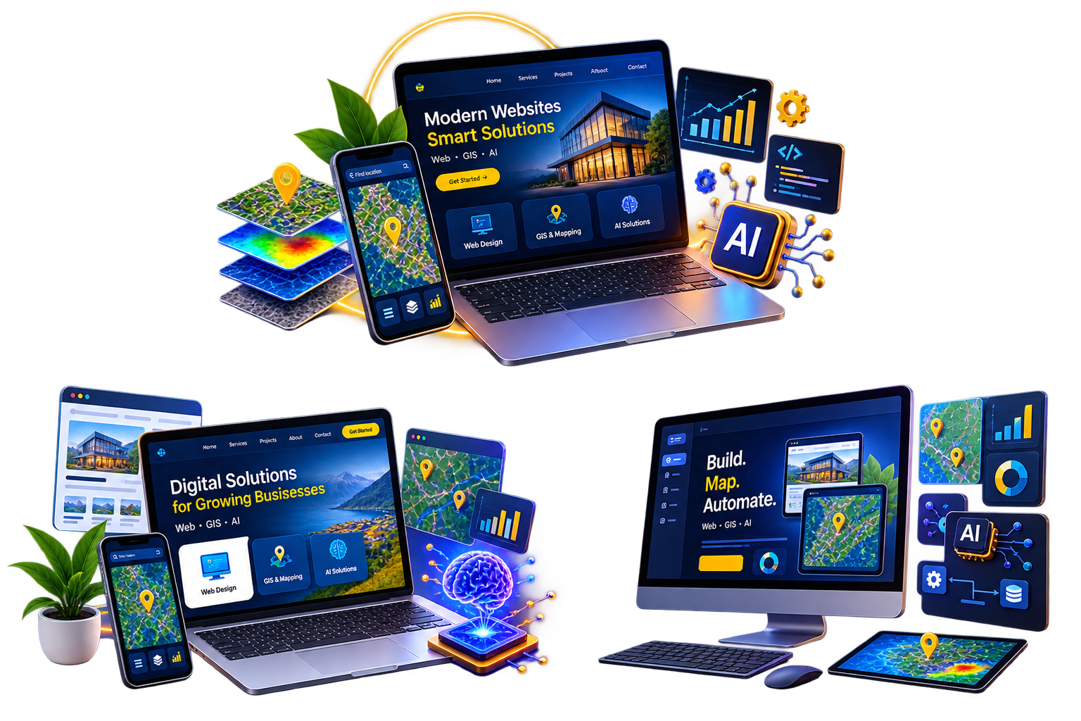 Web design, GIS and digital projects visual
