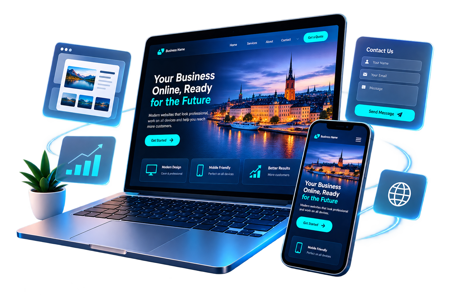 Modern website design visual